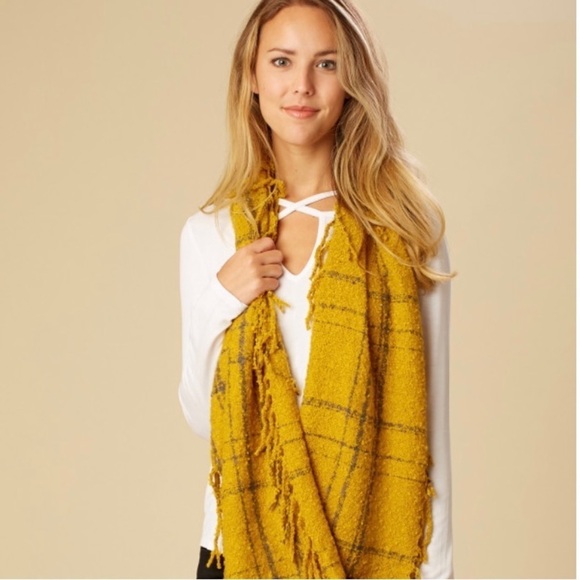 Altar’d State Mustard Montrose Infinity Scarf - Picture 1 of 6